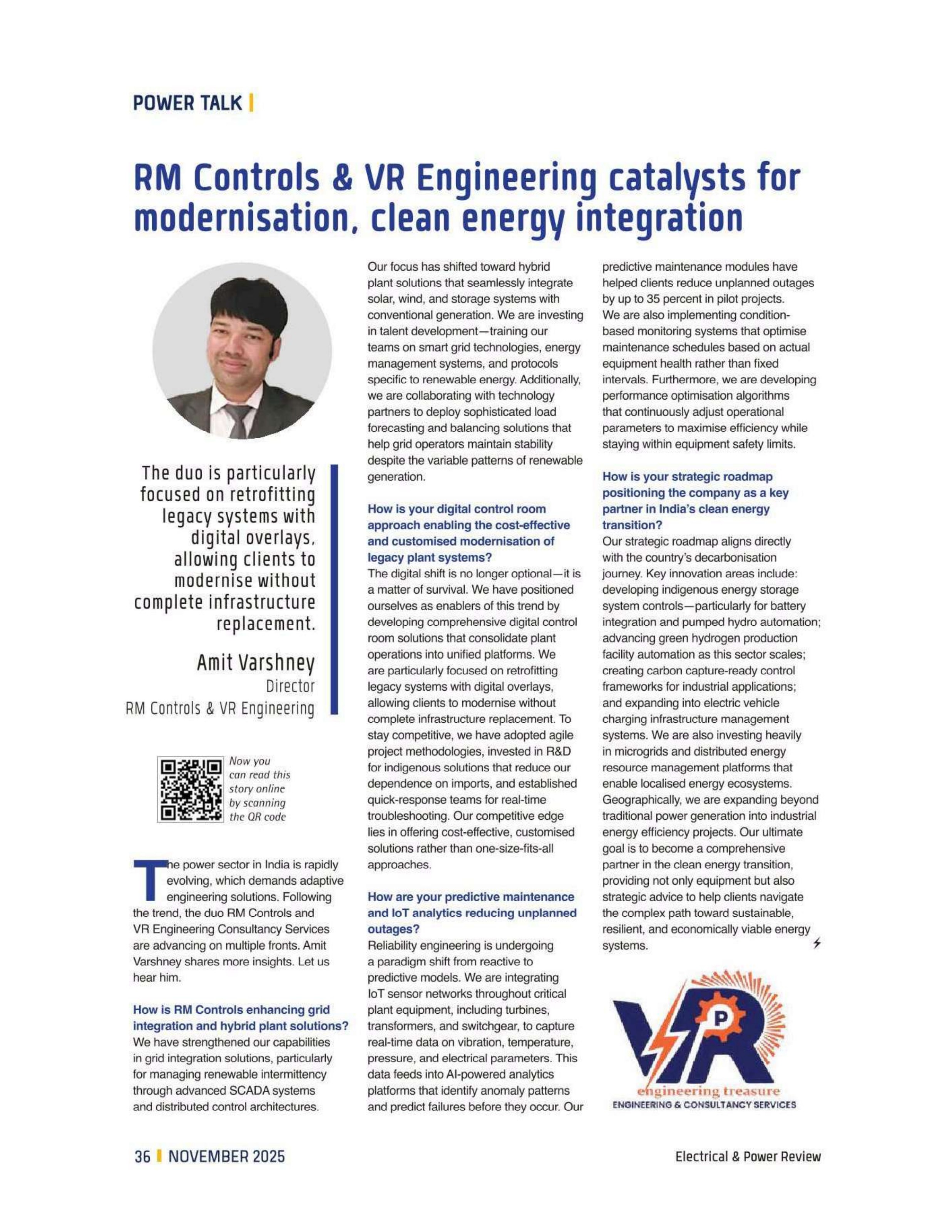RM Controls & VR Engineering: catalysts for modernisation and clean energy integration